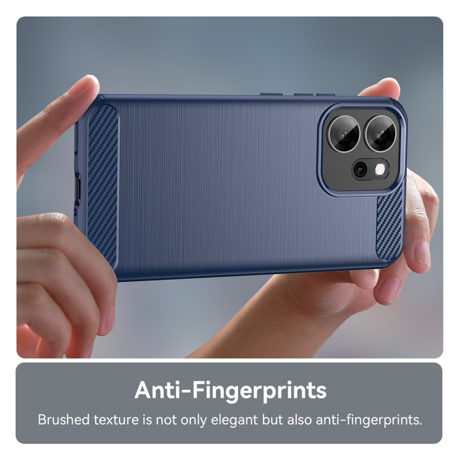 Oppo Reno 14 F Hoesje Geborsteld TPU Flexibele Back Cover Blauw afbeelding 6