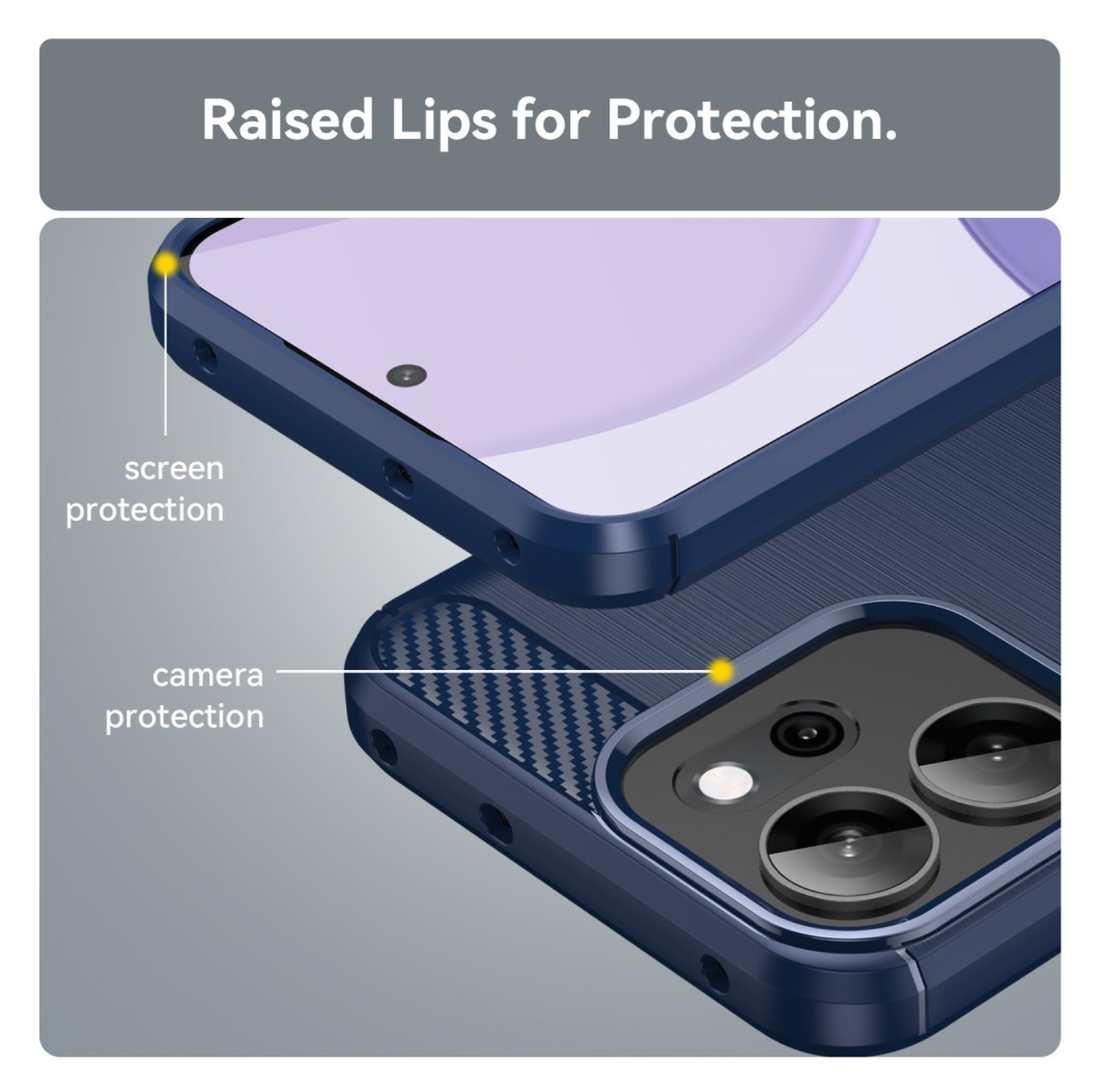 Oppo Reno 14 F Hoesje Geborsteld TPU Flexibele Back Cover Blauw afbeelding 7