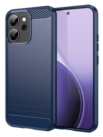 Oppo Reno 14 F Hoesje Geborsteld TPU Flexibele Back Cover Blauw