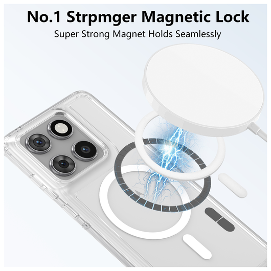 Motorola Edge 60 Hoesje Hard Back Cover met MagSafe Transparant afbeelding 2