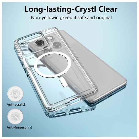 Motorola Edge 60 Hoesje Hard Back Cover met MagSafe Transparant afbeelding 3