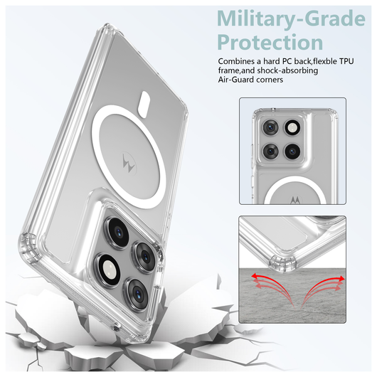 Motorola Edge 60 Hoesje Hard Back Cover met MagSafe Transparant afbeelding 4