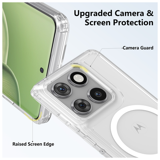 Motorola Edge 60 Hoesje Hard Back Cover met MagSafe Transparant afbeelding 6