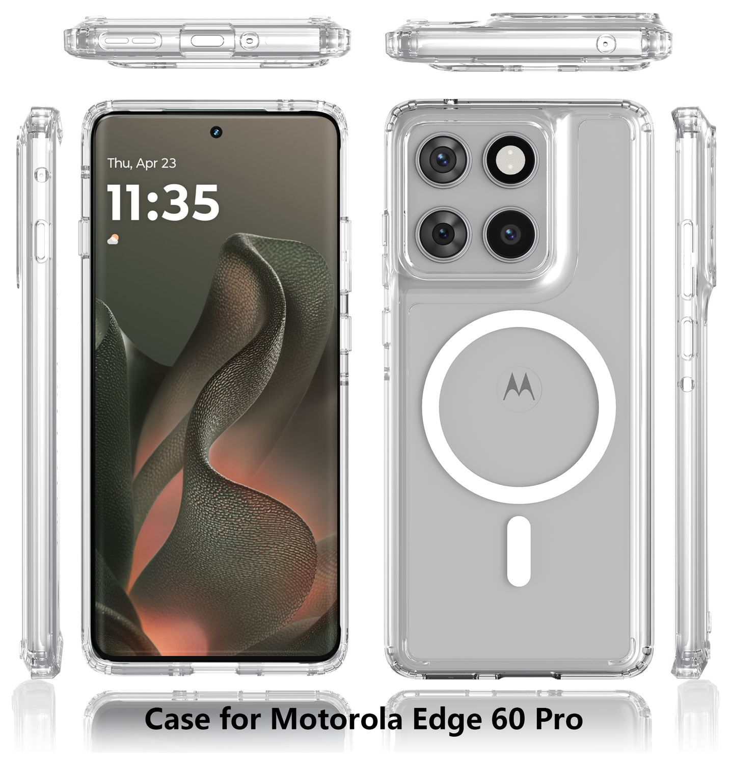 Motorola Edge 60 Pro Hoesje Hard Back Cover met MagSafe Transparant afbeelding 7