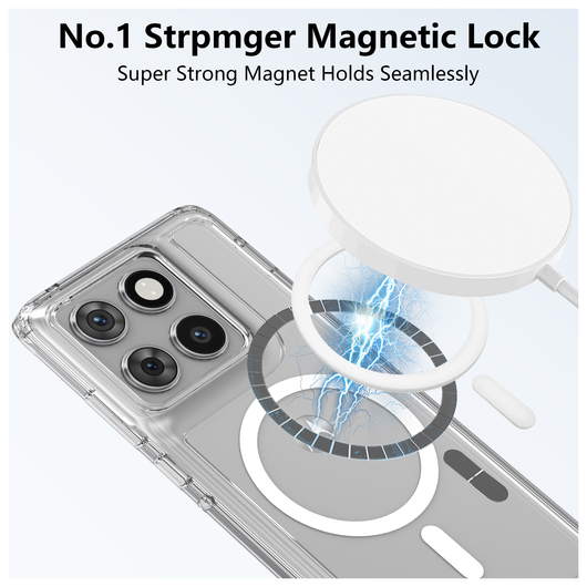 Motorola Edge 60 Pro Hoesje Hard Back Cover met MagSafe Transparant afbeelding 2