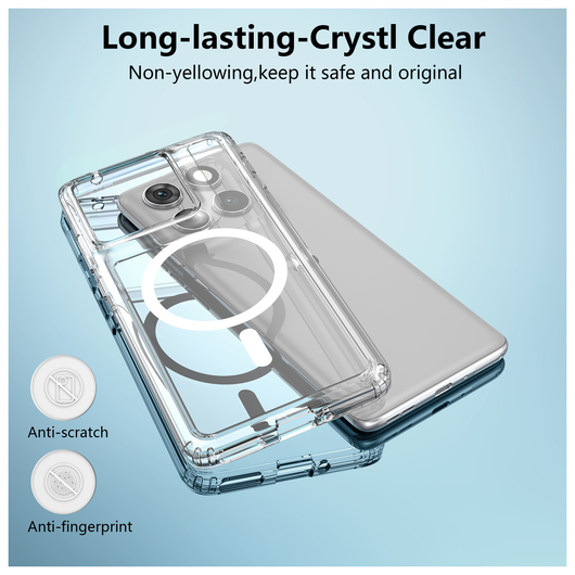 Motorola Edge 60 Pro Hoesje Hard Back Cover met MagSafe Transparant afbeelding 3