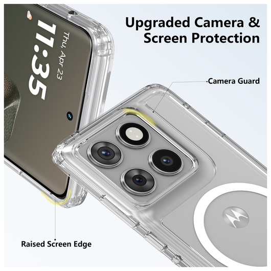 Motorola Edge 60 Pro Hoesje Hard Back Cover met MagSafe Transparant afbeelding 6