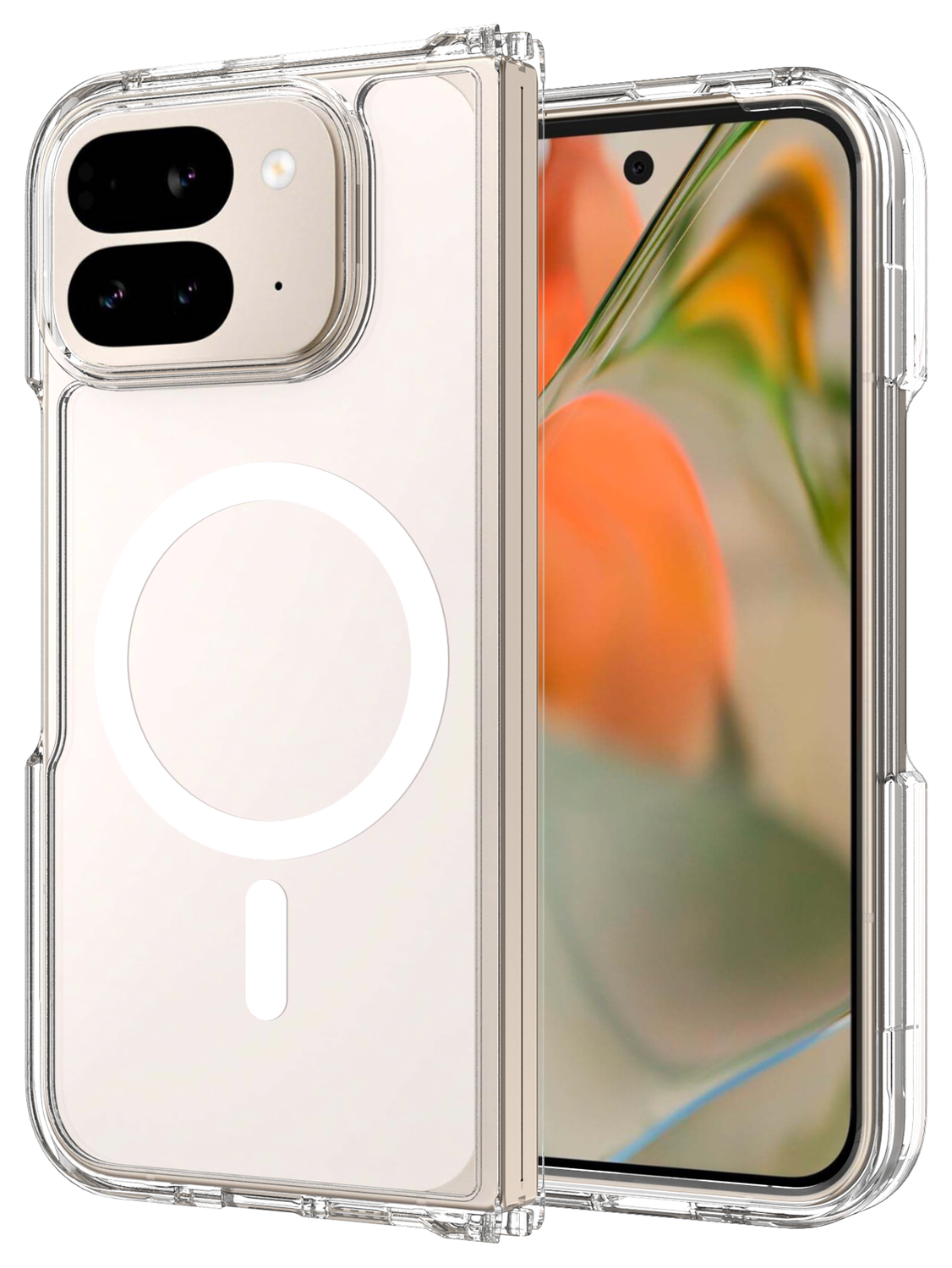 Google Pixel 10 Pro Fold Hoesje MagSafe Hard Back Cover PixelSnap Transparant afbeelding 1