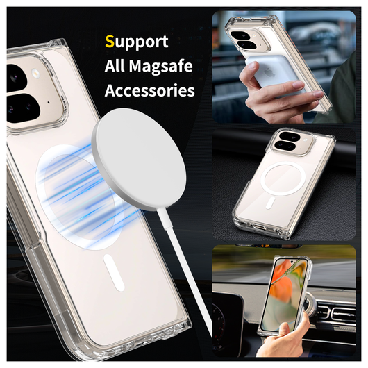 Google Pixel 10 Pro Fold Hoesje MagSafe Hard Back Cover PixelSnap Transparant afbeelding 2