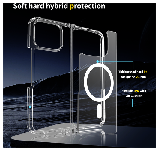 Google Pixel 10 Pro Fold Hoesje MagSafe Hard Back Cover PixelSnap Transparant afbeelding 4