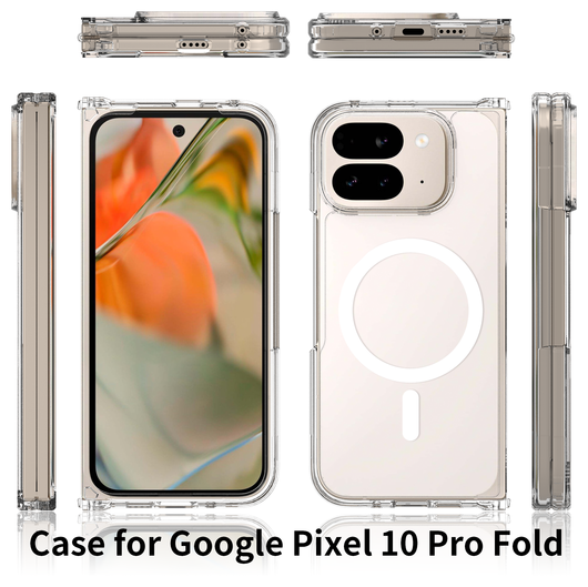 Google Pixel 10 Pro Fold Hoesje MagSafe Hard Back Cover PixelSnap Transparant afbeelding 7