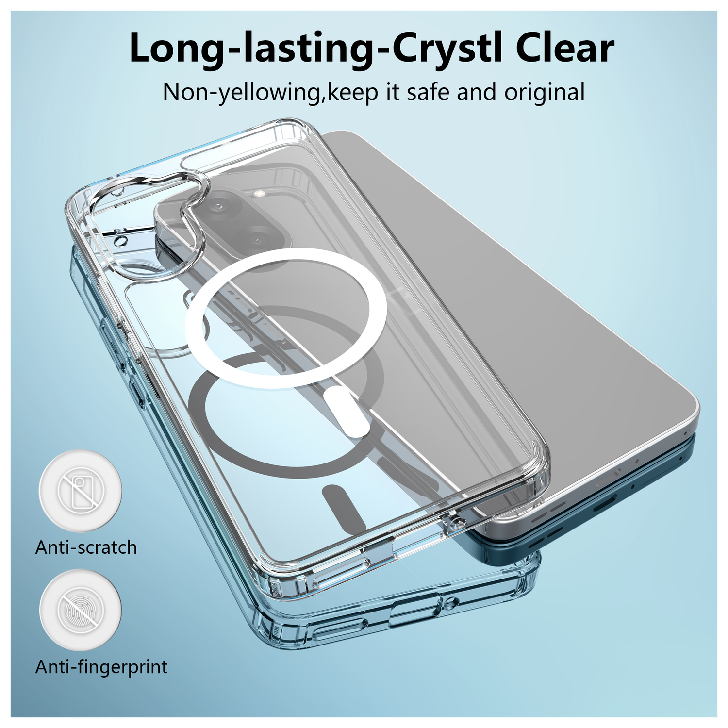 OnePlus Nord CE 5 Hoesje Hard Back Cover met MagSafe Transparant afbeelding 3