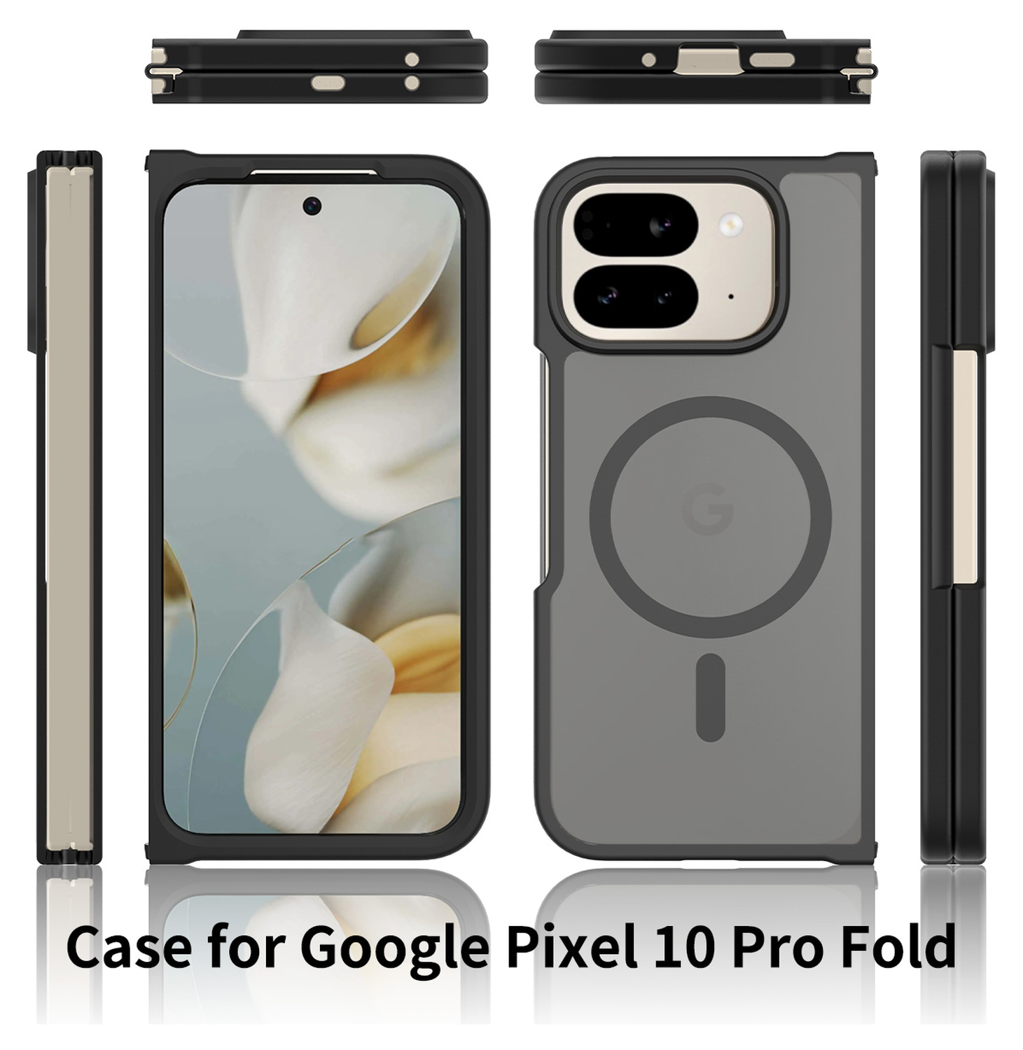 Google Pixel 10 Pro Fold Hoesje MagSafe Back Cover PixelSnap Matte Zwart afbeelding 7