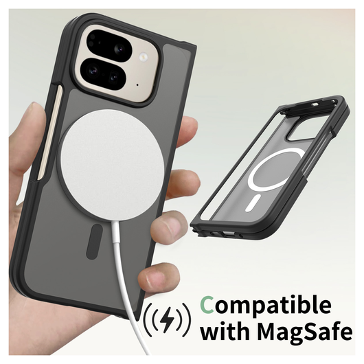 Google Pixel 10 Pro Fold Hoesje MagSafe Back Cover PixelSnap Matte Zwart afbeelding 2