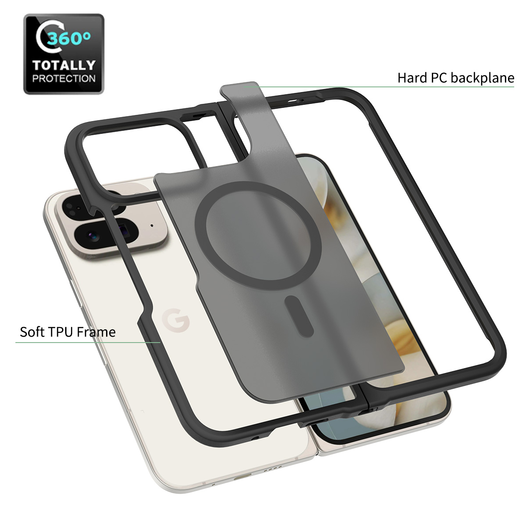 Google Pixel 10 Pro Fold Hoesje MagSafe Back Cover PixelSnap Matte Zwart afbeelding 5