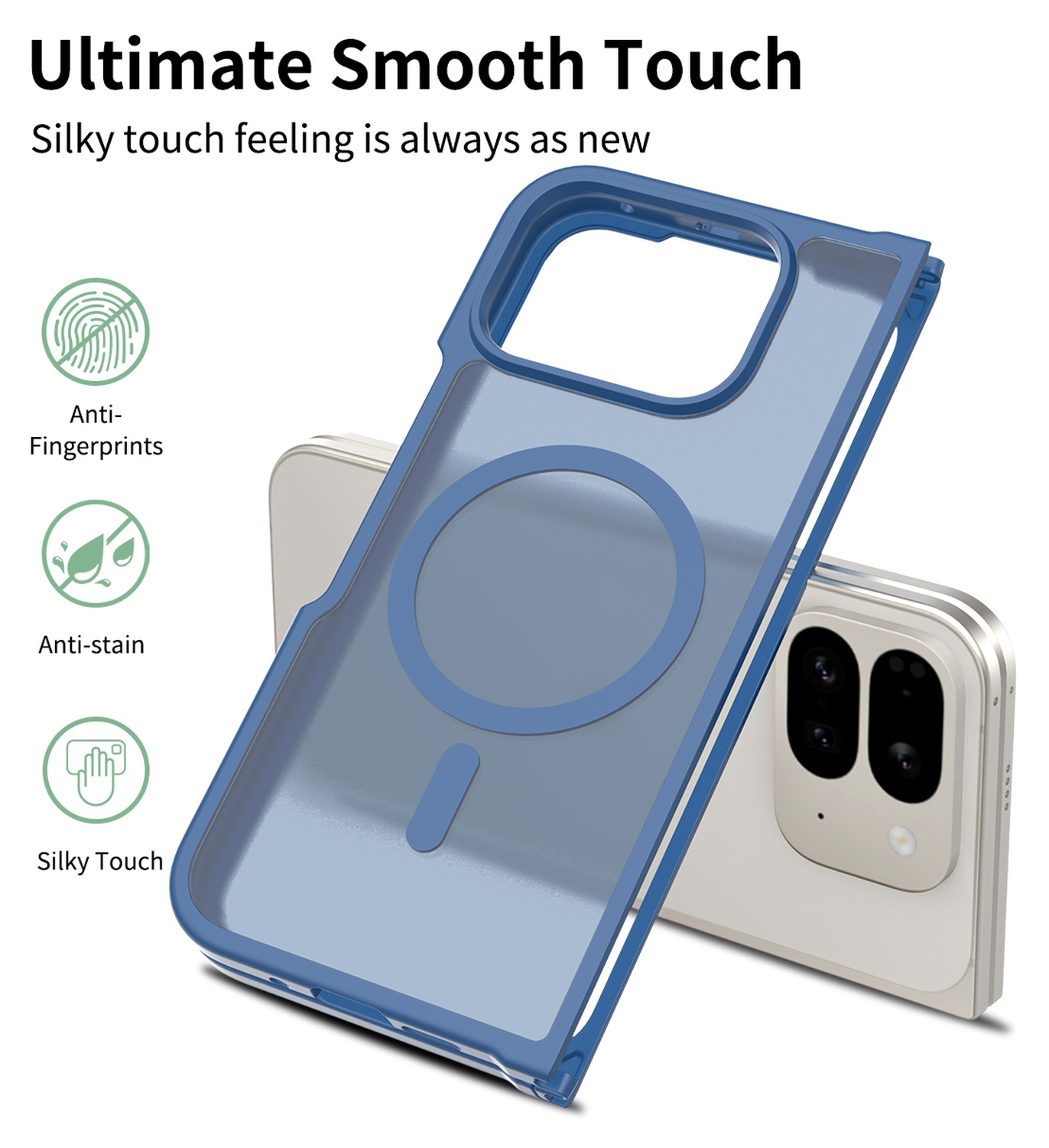 Google Pixel 10 Pro Fold Hoesje MagSafe Back Cover PixelSnap Matte Blauw afbeelding 6