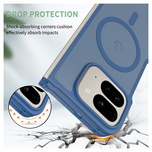Google Pixel 10 Pro Fold Hoesje MagSafe Back Cover PixelSnap Matte Blauw afbeelding 4
