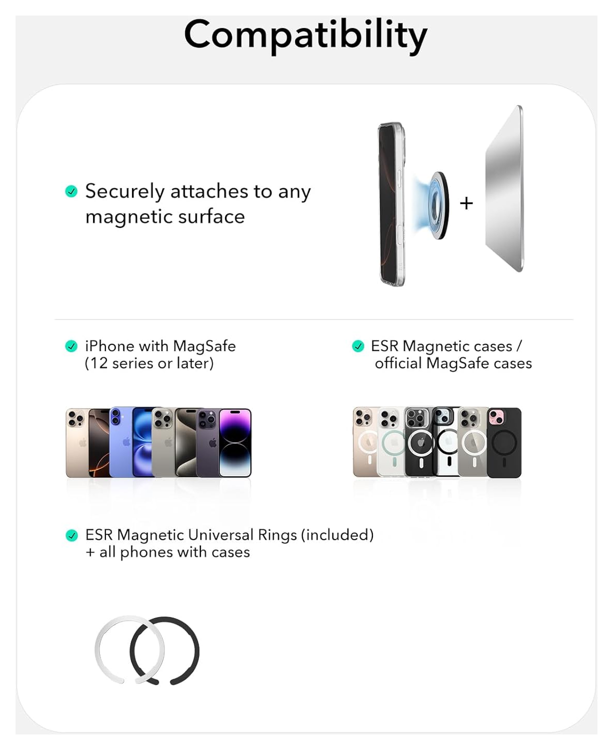 ESR HaloLock Phone Grip Stand 360 MagSafe Ring Houder Standaard Lavender afbeelding 9