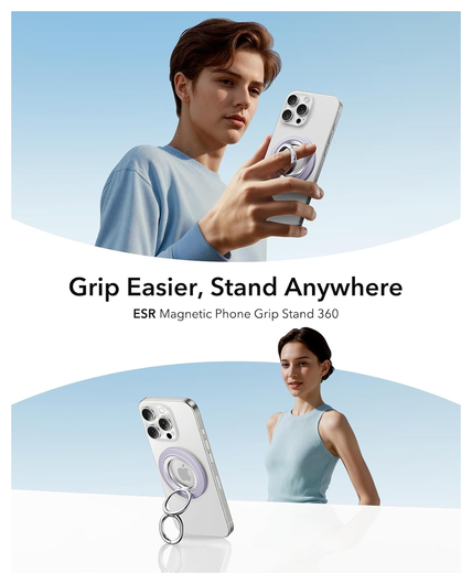 ESR HaloLock Phone Grip Stand 360 MagSafe Ring Houder Standaard Lavender afbeelding 2
