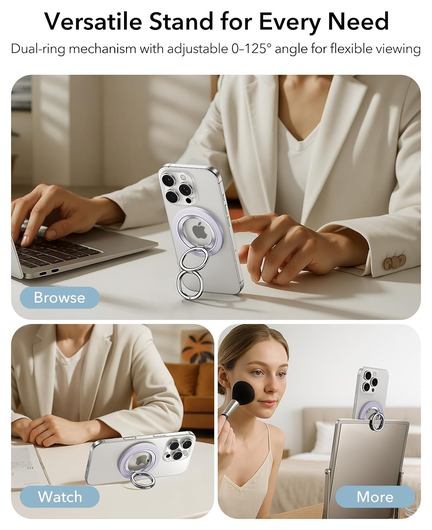 ESR HaloLock Phone Grip Stand 360 MagSafe Ring Houder Standaard Lavender afbeelding 6