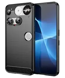 Nothing Phone (3) Hoesje Geborsteld TPU Flexibele Back Cover Zwart afbeelding