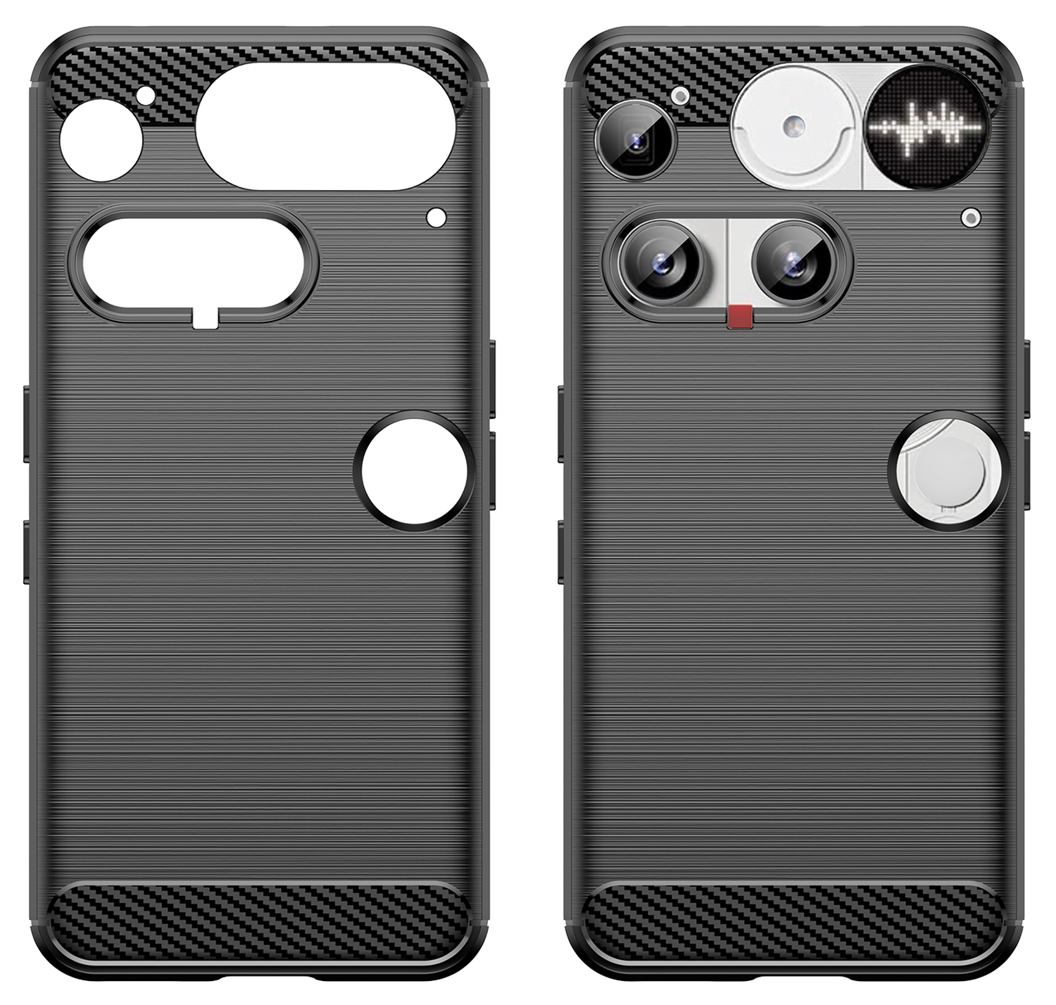 Nothing Phone (3) Hoesje Geborsteld TPU Flexibele Back Cover Zwart afbeelding 2