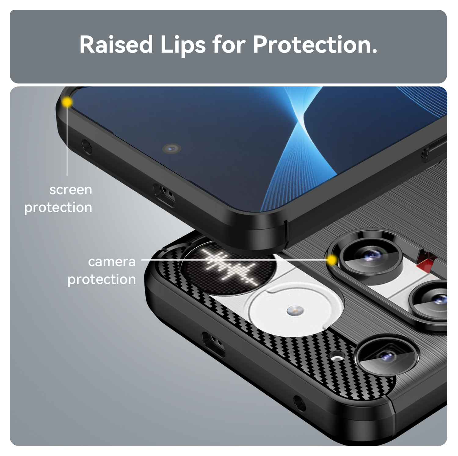 Nothing Phone (3) Hoesje Geborsteld TPU Flexibele Back Cover Zwart afbeelding 7