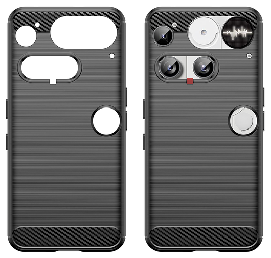 Nothing Phone (3) Hoesje Geborsteld TPU Flexibele Back Cover Zwart afbeelding 2