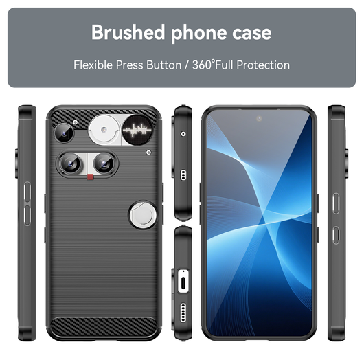 Nothing Phone (3) Hoesje Geborsteld TPU Flexibele Back Cover Zwart afbeelding 8
