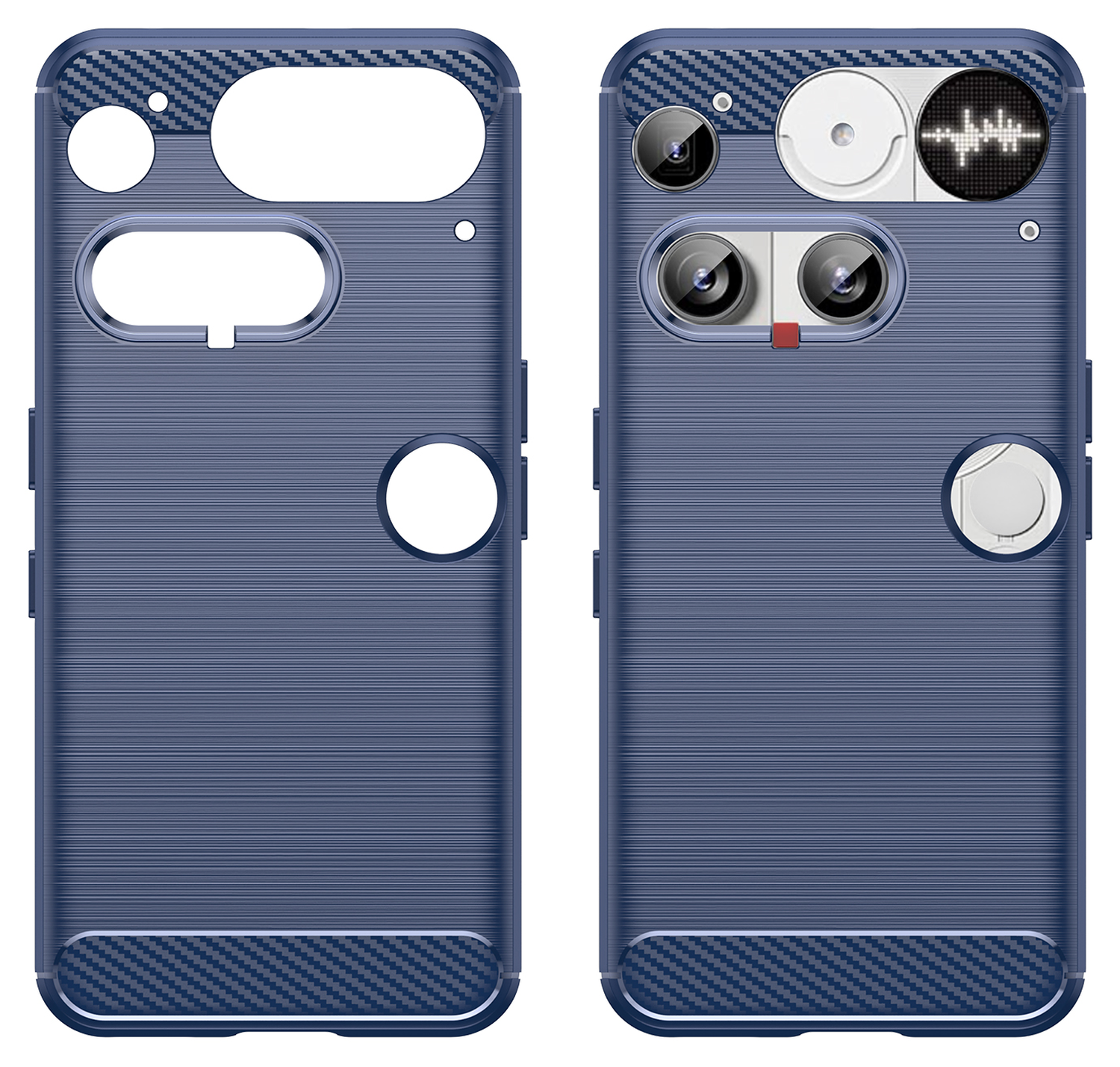 Nothing Phone (3) Hoesje Geborsteld TPU Flexibele Back Cover Blauw afbeelding 2
