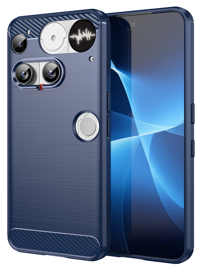 Nothing Phone (3) Hoesje Geborsteld TPU Flexibele Back Cover Blauw afbeelding 1