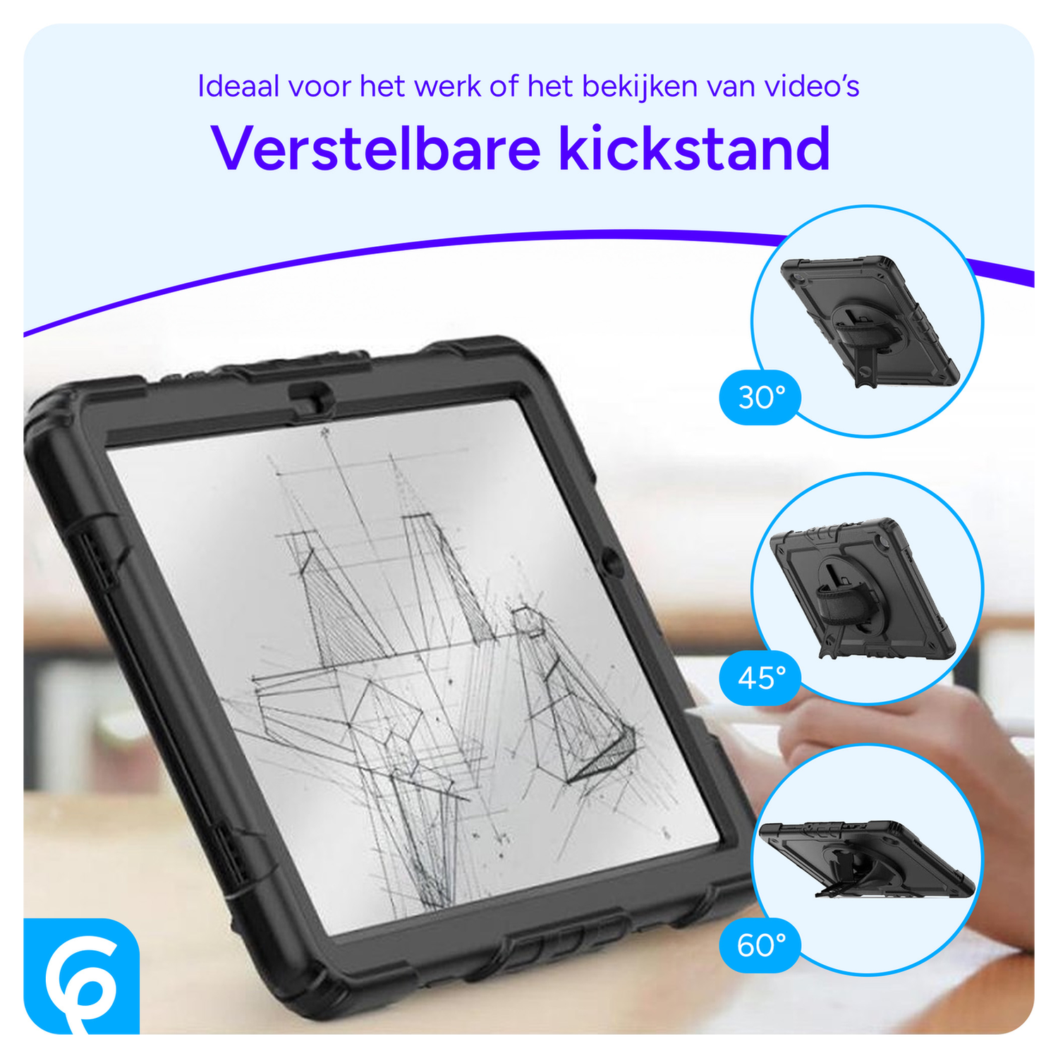 Xiaomi Redmi Pad 2 Hoes met Screen Protector en Handriem Zwart afbeelding 8