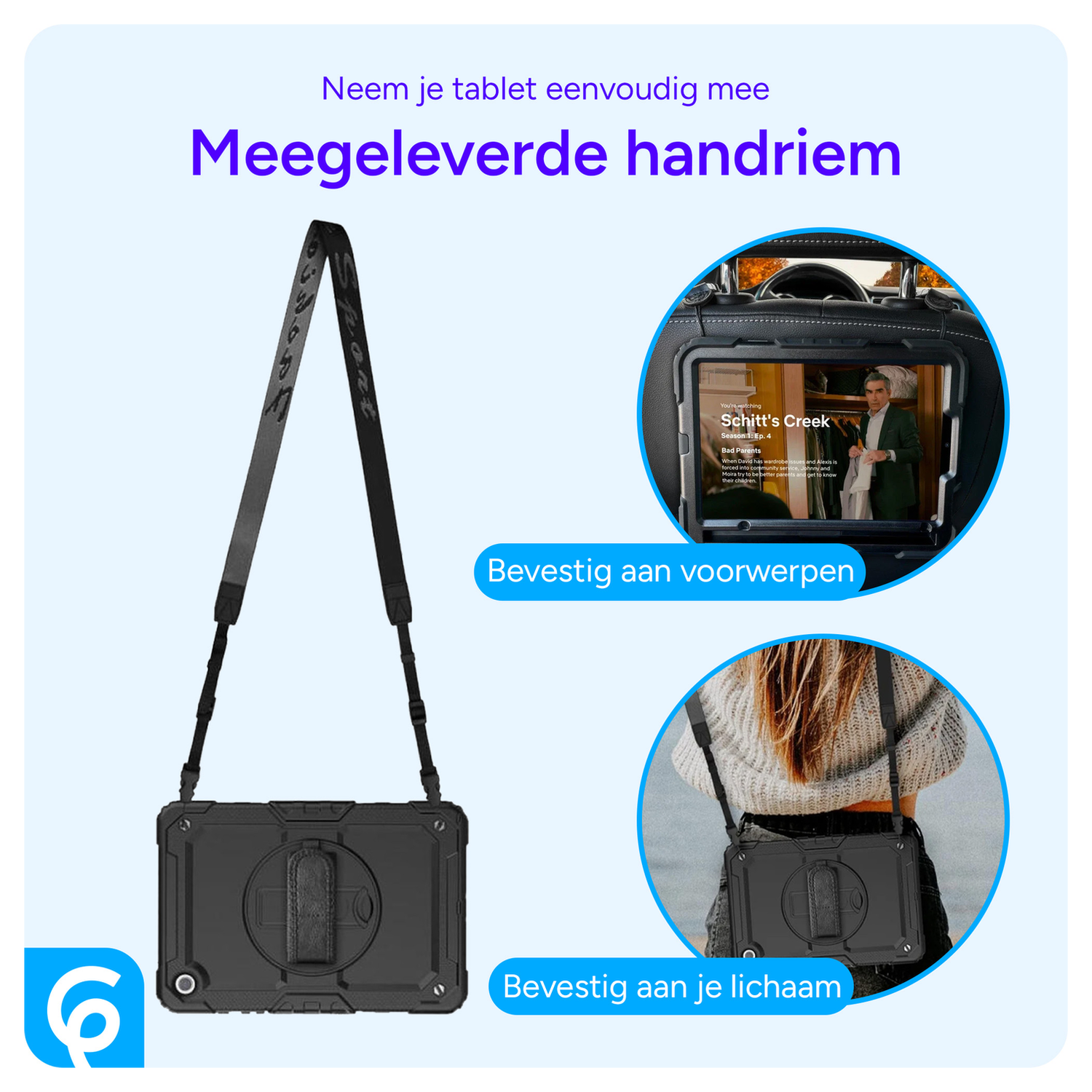 Xiaomi Redmi Pad 2 Hoes met Screen Protector en Handriem Zwart afbeelding 10