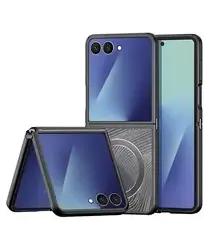 Dux Ducis Aimo Raam Samsung Galaxy Z Flip 7 Hoesje MagSafe Back Cover Zwart afbeelding