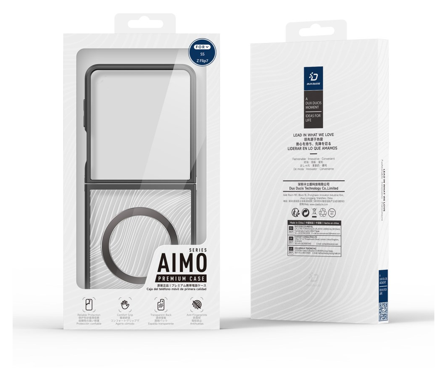 Dux Ducis Aimo Raam Samsung Galaxy Z Flip 7 Hoesje MagSafe Back Cover Zwart afbeelding 9