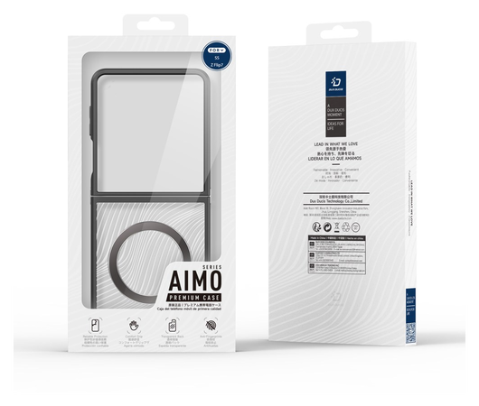 Dux Ducis Aimo Raam Samsung Galaxy Z Flip 7 Hoesje MagSafe Back Cover Zwart afbeelding 9