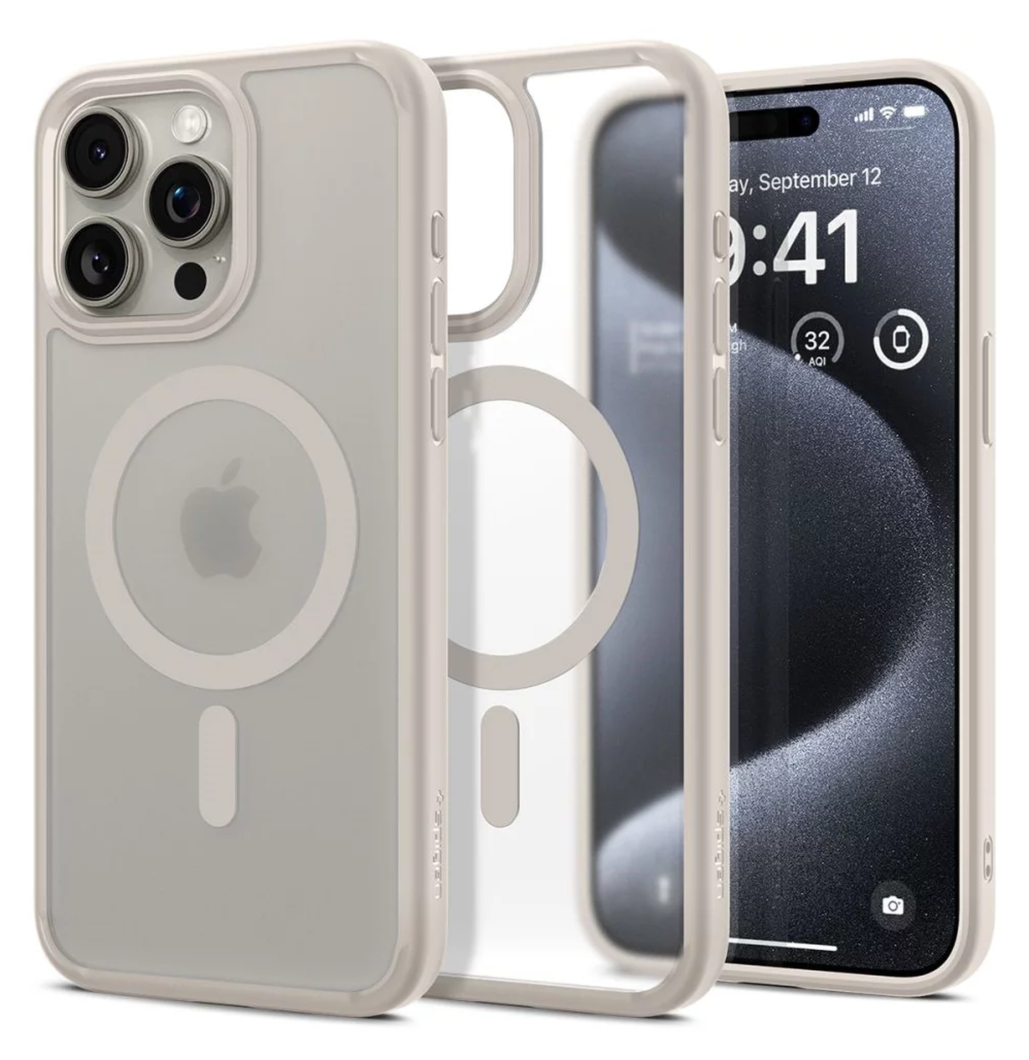 Spigen Ultra Hybrid MagFit Apple iPhone 15 Pro Max Hoesje MagSafe Titanium afbeelding 1