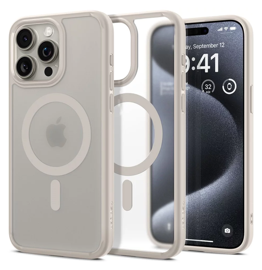 Spigen Ultra Hybrid MagFit Apple iPhone 15 Pro Max Hoesje MagSafe Titanium afbeelding 1