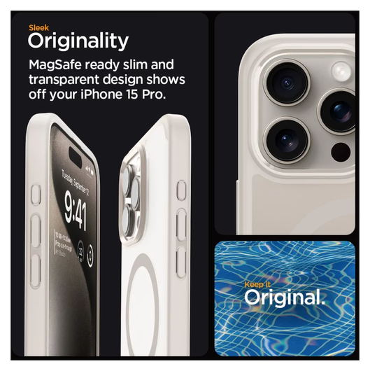 Spigen Ultra Hybrid MagFit Apple iPhone 15 Pro Max Hoesje MagSafe Titanium afbeelding 3