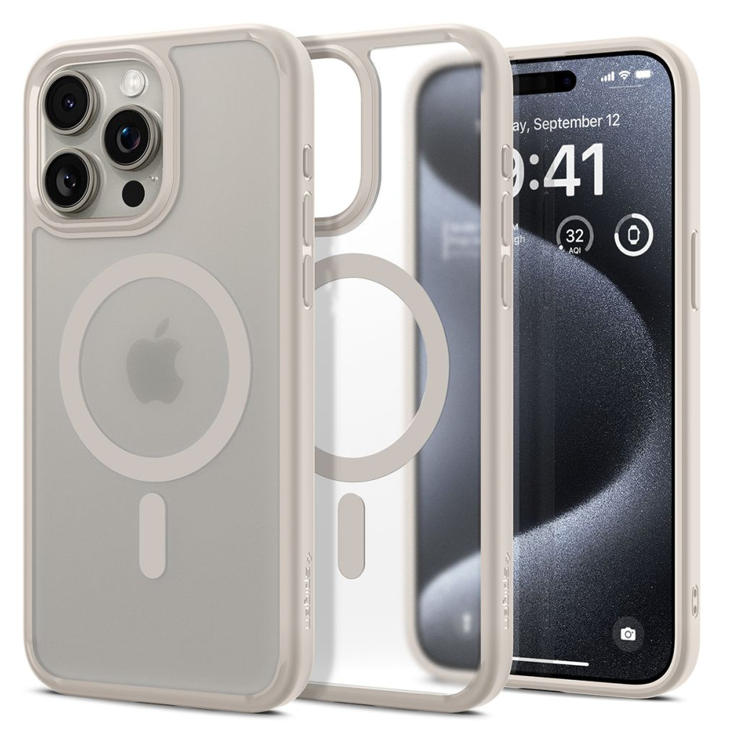 Spigen Ultra Hybrid MagFit Apple iPhone 15 Pro Hoesje MagSafe Titanium afbeelding 1