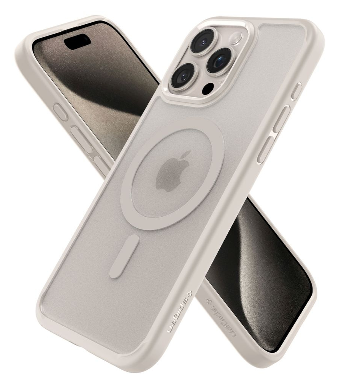 Spigen Ultra Hybrid MagFit Apple iPhone 15 Pro Hoesje MagSafe Titanium afbeelding 12