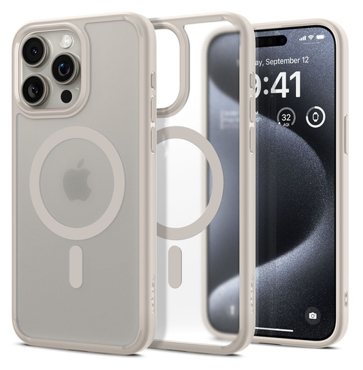Spigen Ultra Hybrid MagFit Apple iPhone 15 Pro Hoesje MagSafe Titanium afbeelding 1