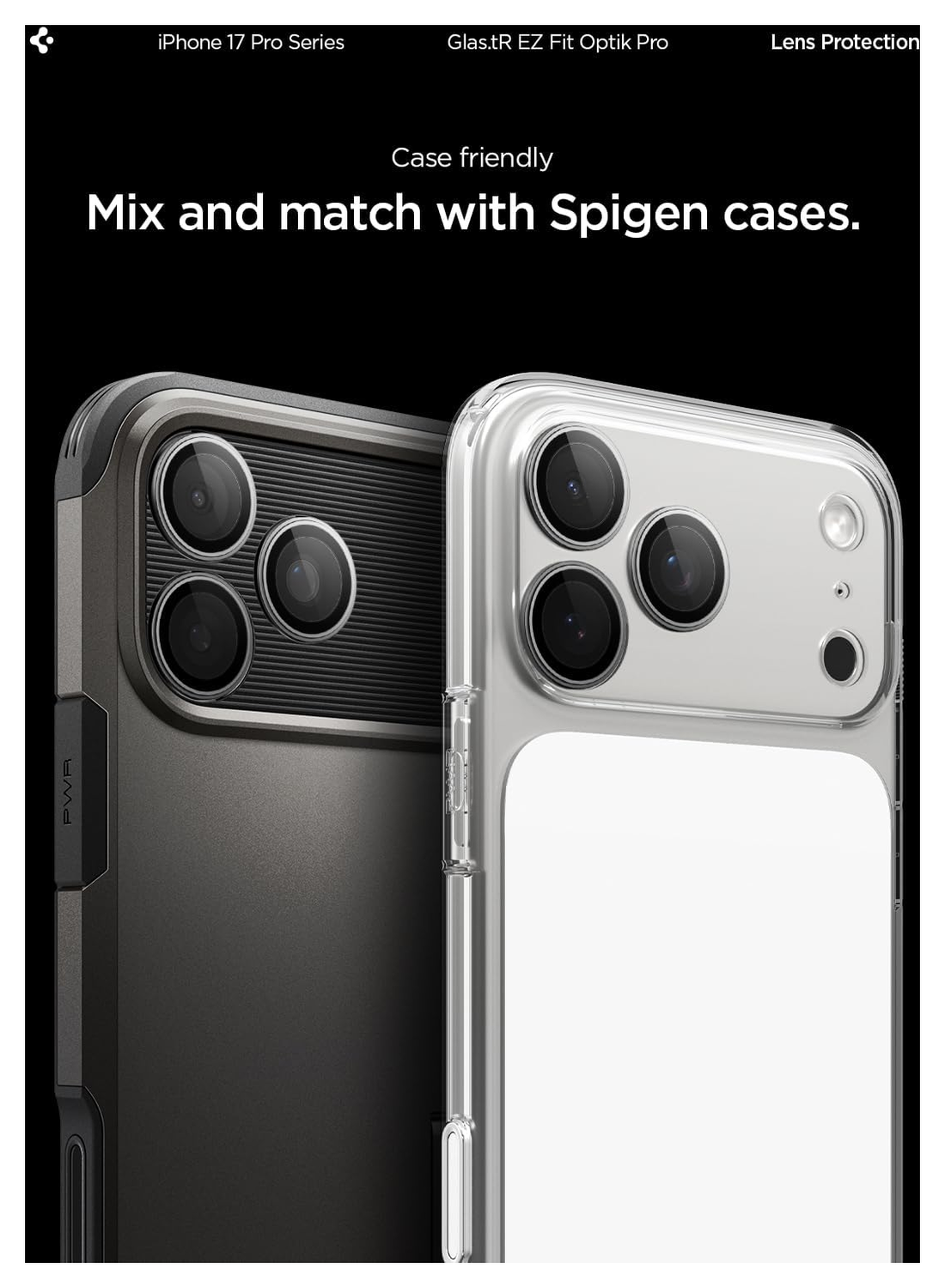 Spigen Optik Pro iPhone 17 Pro / 17 Pro Max Camera Protector Grijs (2-Pack) afbeelding 7