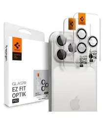 Spigen Optik Pro iPhone 17 Pro / 17 Pro Max Camera Protector Zilver (2-Pack) afbeelding
