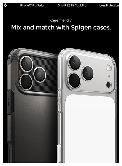 Spigen Optik Pro iPhone 17 Pro / 17 Pro Max Camera Protector Zilver (2-Pack) afbeelding 7