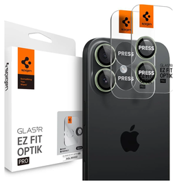 Spigen EZ Fit Optik Pro iPhone 17 Camera Lens Protector Groen (2-Pack)