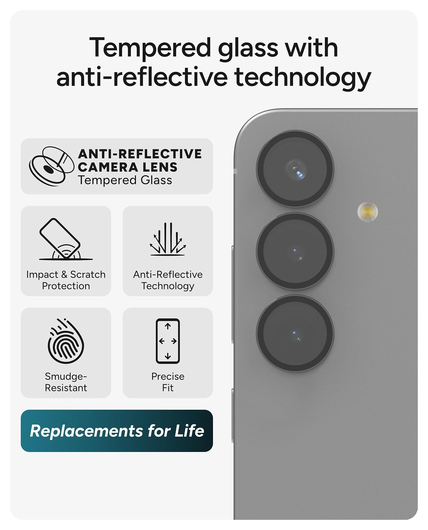 ZAGG Camera Rings Samsung Galaxy S25 FE Camera Protector Zwart afbeelding 2