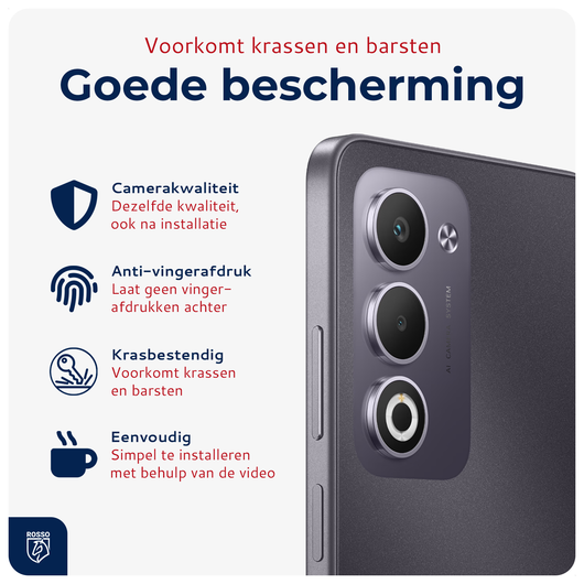 Rosso Oppo A5 (2025) Camera Lens Protector Transparant afbeelding 2