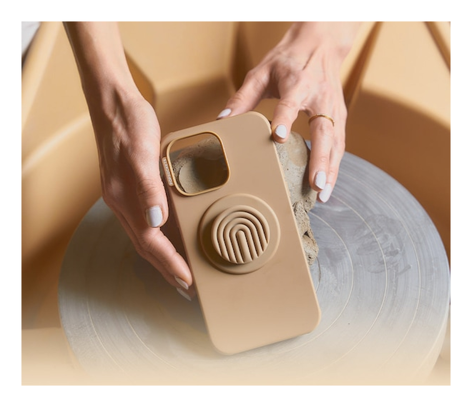 PopSockets PopGrip voor MagSafe Greep en Standaard Curves Latte afbeelding 5