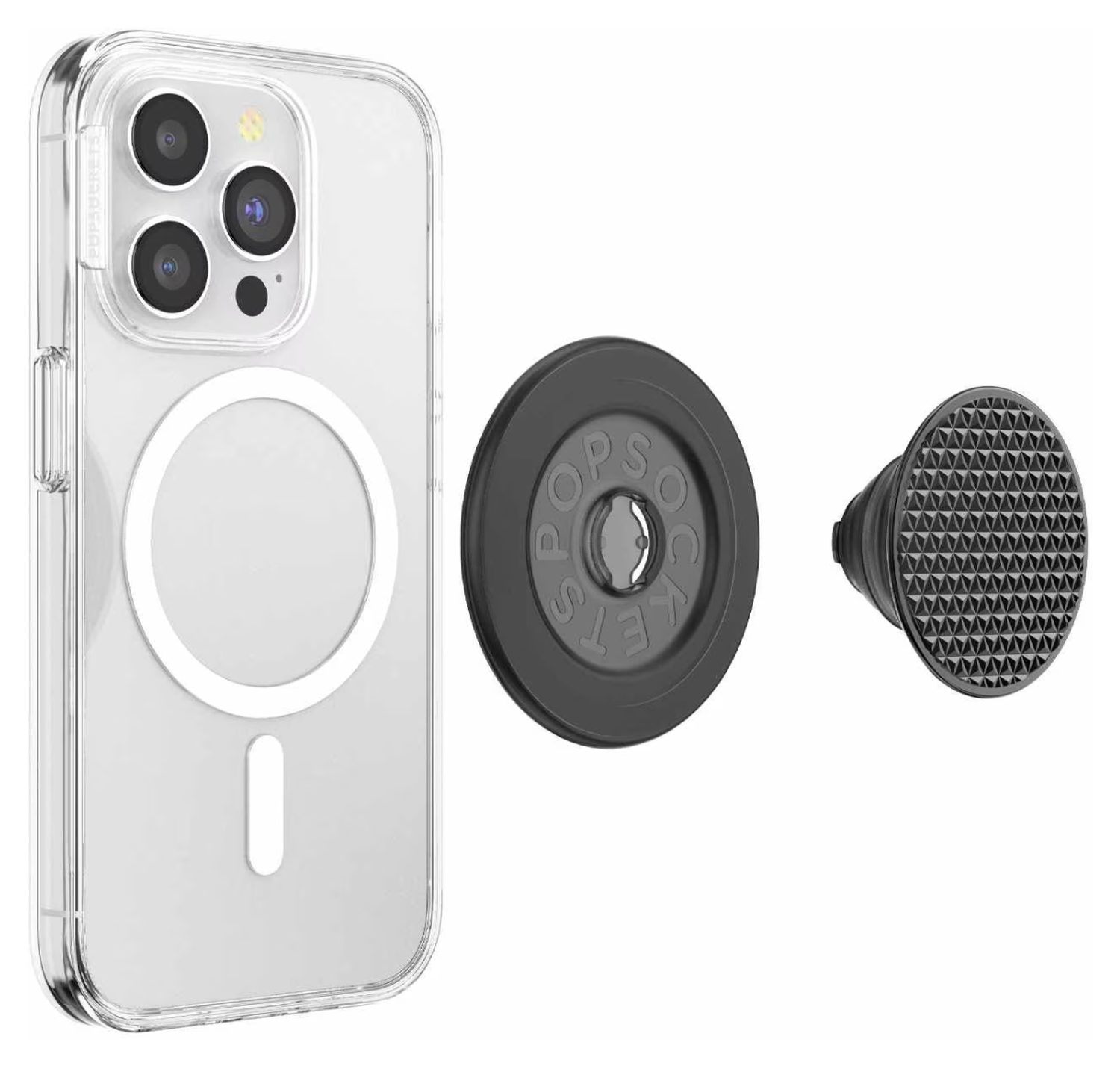 PopSockets PopGrip voor MagSafe Greep en Standaard Traingle Knurl Zwart afbeelding 4